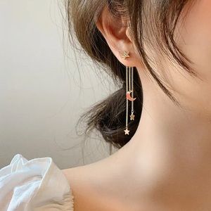 Fashion gold Star moon dangle earrings